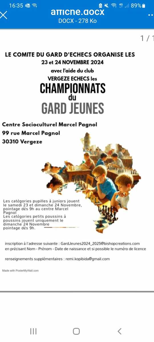 Championnats du Gard Jeunes 23 et 24 novembre 2024