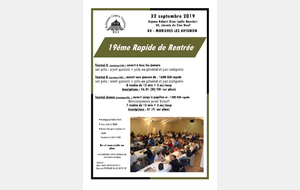 19éme Rapide de Rentrée qui aura lieu le dimanche 22 septembre 2019 à Morières les Avignon.