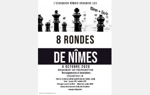 8 rondes de Nîmes ! 4/10 15m+5s au stade des costières 8h45 pointage et 9h30début de la compétition