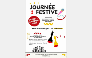 Rappel Journée Festive samedi 27 septembre à 10H