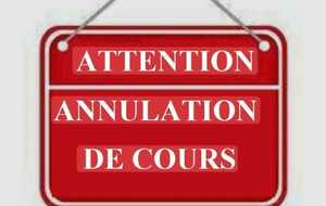 Pas de cours le 18 octobre en raison du tournoi jeunes.