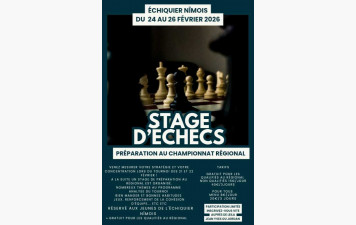 Stage Proposé à tous les jeunes de l'échiquier Nîmois.  Programme et menu à venir... inscrivez vos enfants.  Places limitées