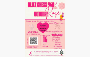 Soirée Octobre Rose vendredi 16 octobre 2026 18h 21h30 6 rondes 5+3