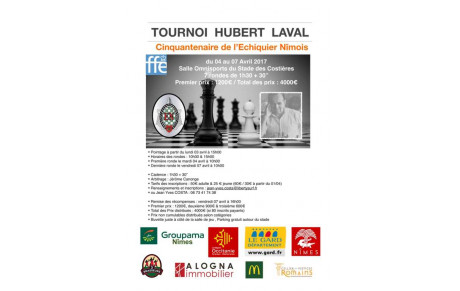 Tournoi Hubert LAVAL Cinquantenaire de l’Echiquier Nîmois Rappel.