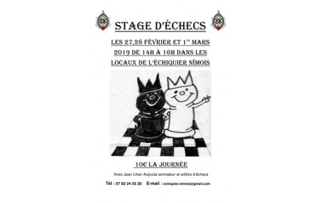 Stage vacances 27 28 février et 1er mars Stage de février 28, 29 et 1er mars 2019