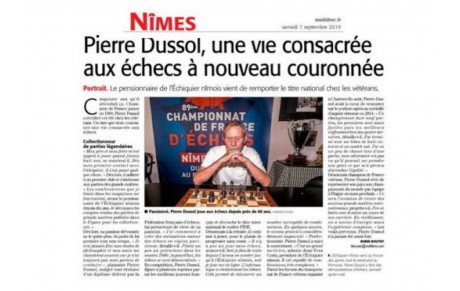 Pierre Dussol, une vie consacrée aux échecs à nouveau couronnée