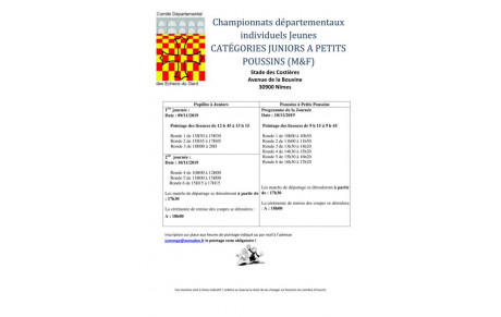 championnat du Gard des jeunes les 9 et 10 novembre à Nîmes
