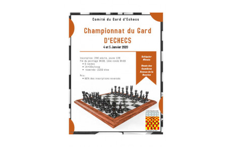 Championnat du Gard open Hubert Laval 4&amp;5 janvier 2020