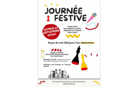 Rappel Journée Festive samedi 27 septembre à 10H