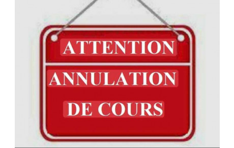 Pas de cours le 18 octobre en raison du tournoi jeunes.
