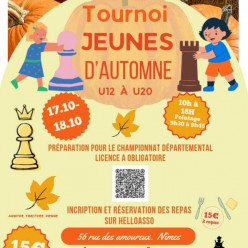 Tournoi jeunes d'automne U8 à U10 10h à 16h pointage 9h30 à 9h45 le 18 octobre