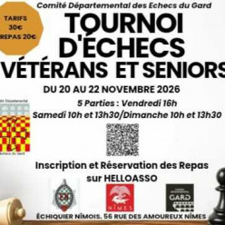Tournoi veterans 22 au 22 novembre 2026